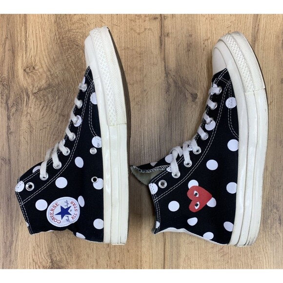 Converse Chuck 70 Hi Polka Dot Sneakers 157250C Comme des Garcons Play Size 9 - Picture 11 of 16